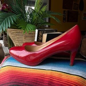 Cole Haan Nike Air Red Patent Leather Platform Pumps Heels Size 11 Y2K
